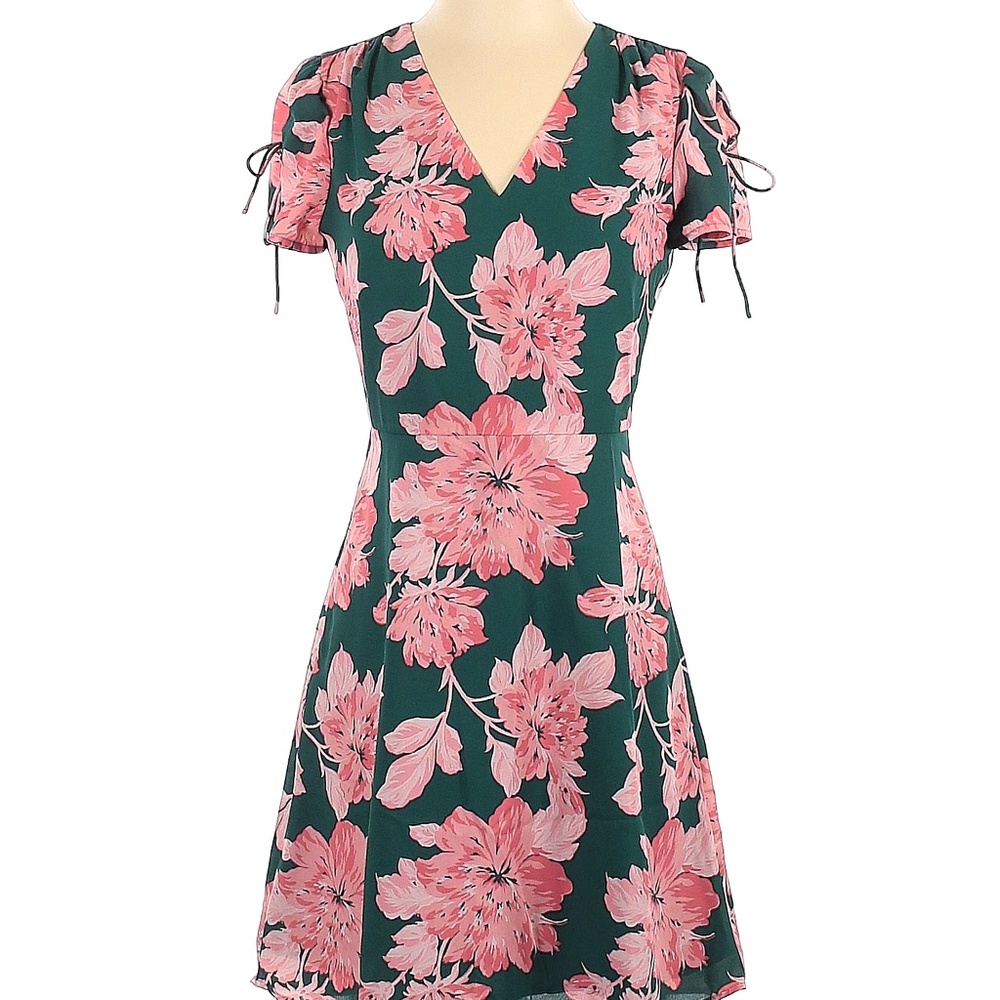J. Crew Mercantile Printed Short-Sleeve Tie Shoulder Mini Dress Size 2